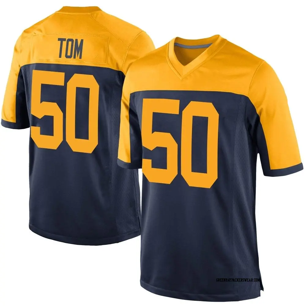 Game Navy Men's Zach Tom Green Bay Packers Alternate Jersey