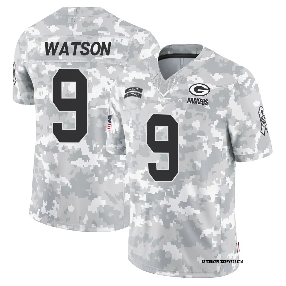 Limited Arctic Camo Men's Christian Watson Green Bay Packers 2024 Salute to Service Jersey