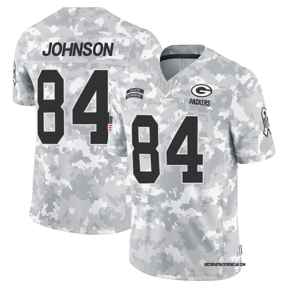 Limited Arctic Camo Men's Cornelius Johnson Green Bay Packers 2024 Salute to Service Jersey
