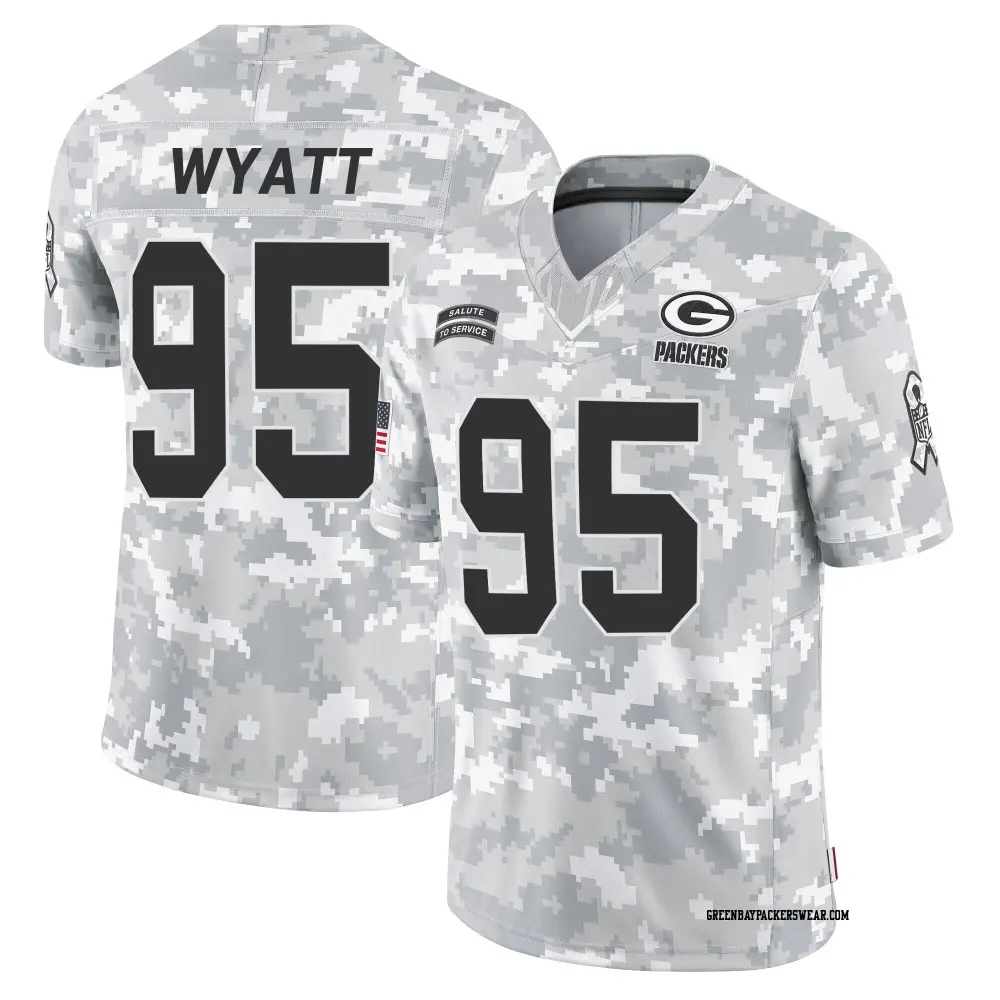 Limited Arctic Camo Men's Devonte Wyatt Green Bay Packers 2024 Salute to Service Jersey