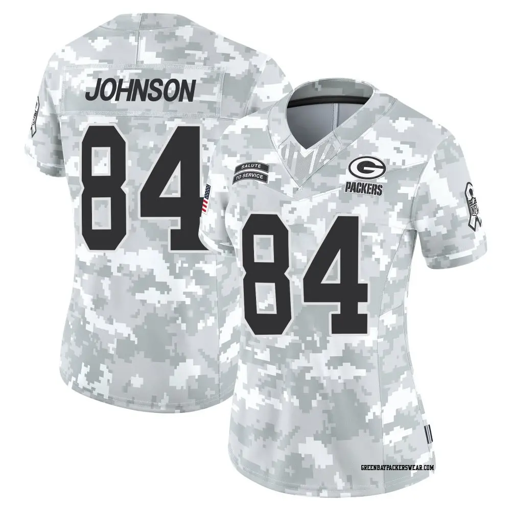 Limited Arctic Camo Women's Cornelius Johnson Green Bay Packers 2024 Salute to Service Jersey