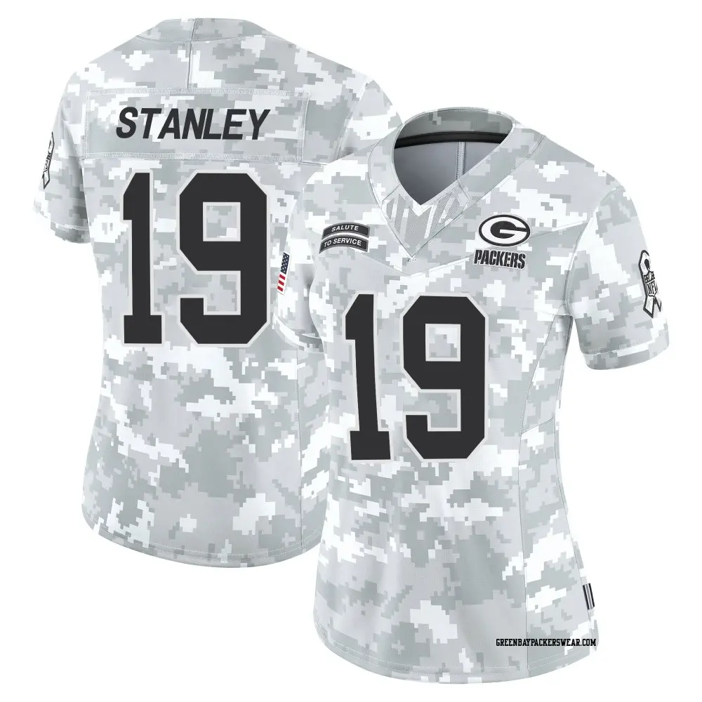 Limited Arctic Camo Women's Dimitri Stanley Green Bay Packers 2024 Salute to Service Jersey