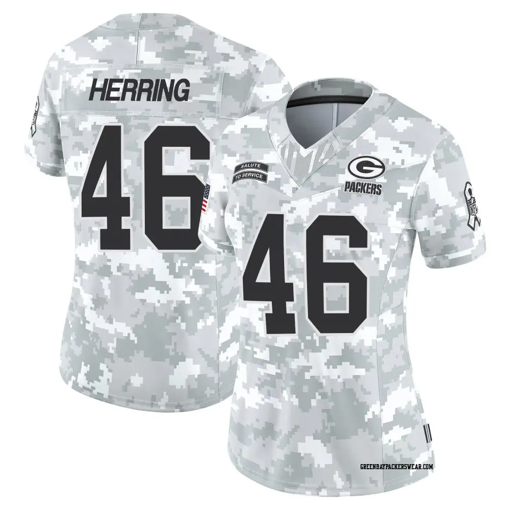 Limited Arctic Camo Women's Tyron Herring Green Bay Packers 2024 Salute to Service Jersey