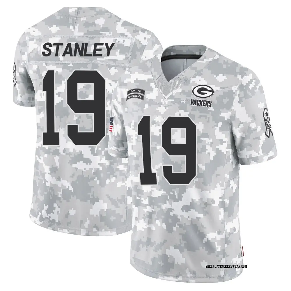 Limited Arctic Camo Youth Dimitri Stanley Green Bay Packers 2024 Salute to Service Jersey