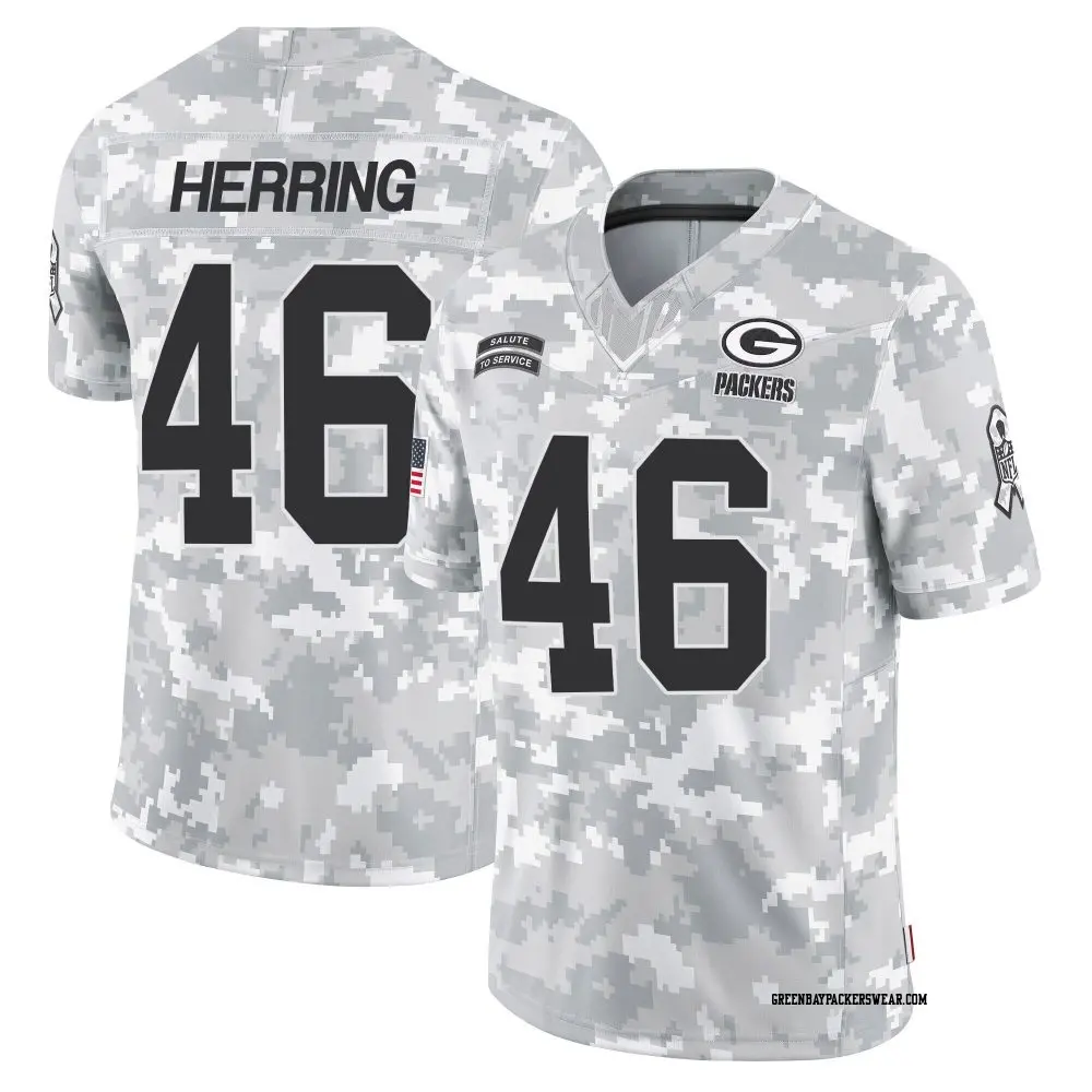 Limited Arctic Camo Youth Tyron Herring Green Bay Packers 2024 Salute to Service Jersey