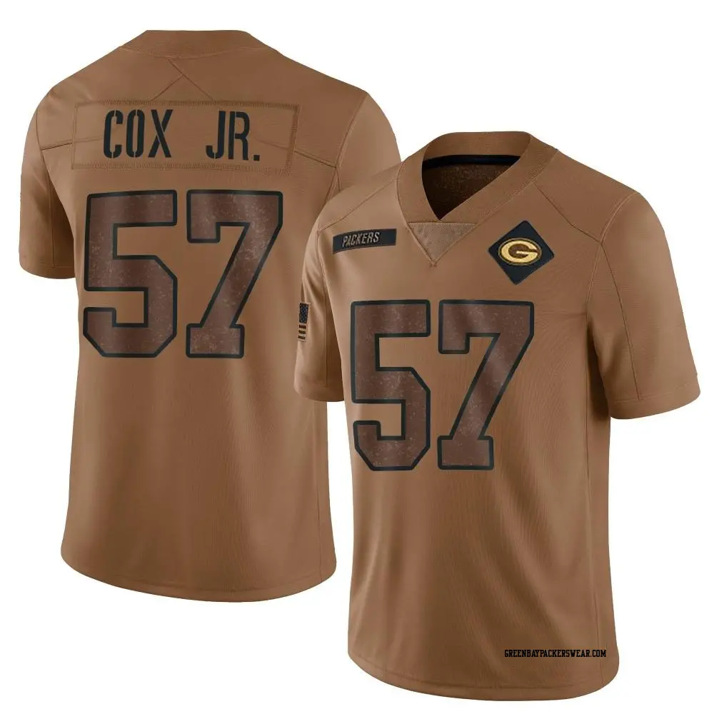 Limited Brown Men's Brenton Cox Jr. Green Bay Packers 2023 Salute To Service Jersey