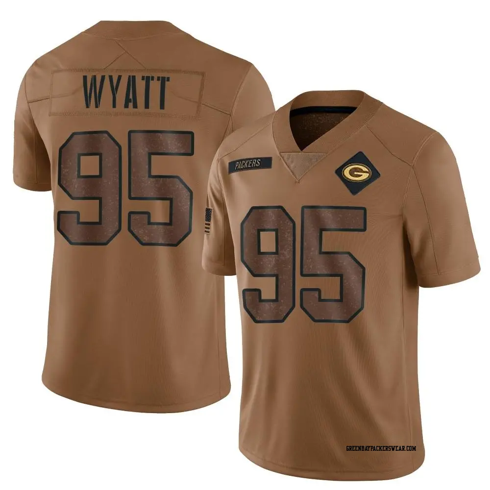 Limited Brown Youth Devonte Wyatt Green Bay Packers 2023 Salute To Service Jersey