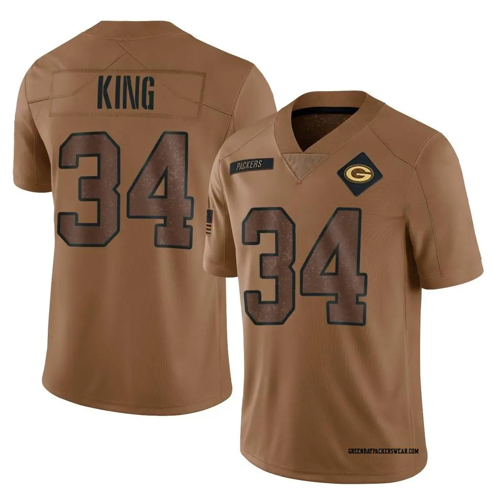 Limited Brown Youth Kalen King Green Bay Packers 2023 Salute To Service Jersey