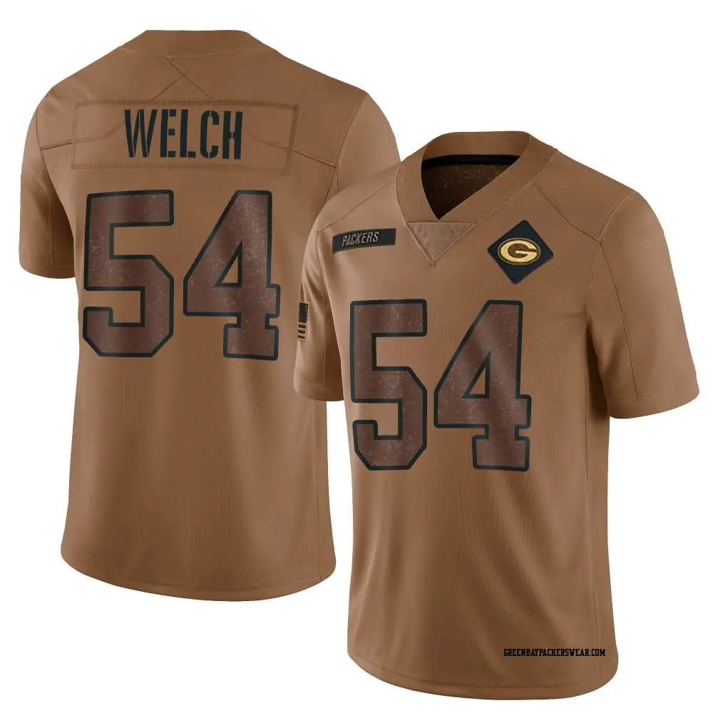 Limited Brown Youth Kristian Welch Green Bay Packers 2023 Salute To Service Jersey